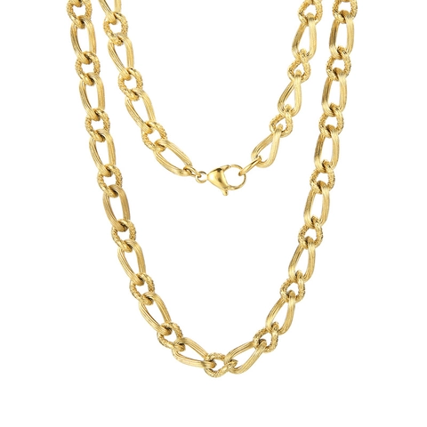 Herren Hip Hop Edelstahl Halskette Gliederkette Schlangenmuster Vertikale Textur Vakuum Plattierung Modeschmuck