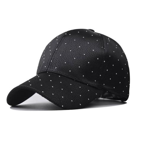 Berretto Da Baseball Da Donna Con Strass Scintillante Protezione Solare Regolabile Moda Punk All Aperto