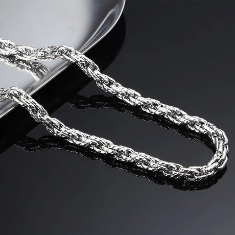 Cadena De Cuerda De Acero Inoxidable Para Hacer Joyas De Bricolaje Collar Pulsera Metal Pulido Moderno