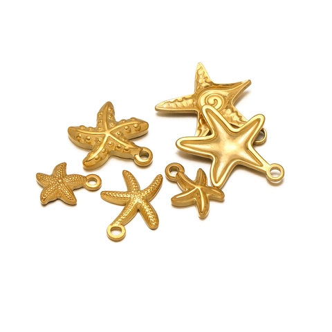Colgantes De Estrella De Mar Acero Inoxidable Accesorios Joyería DIY Para Collares Pulseras Pendientes Océano Charms
