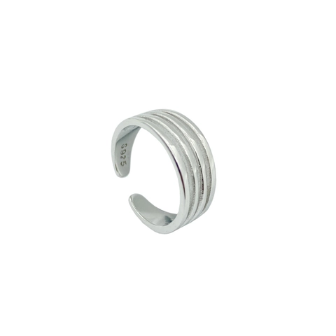 925 Sterling Silber Zehenring Offen Verstellbar Minimalistisch Mehrreihig Geometrisch Sommer Fußschmuck Für Damen