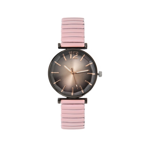 Damen Quarzuhr Elastisches Legierungsband Einfach Elegant Rundes Verlaufszifferblatt Facettierter Glasspiegel