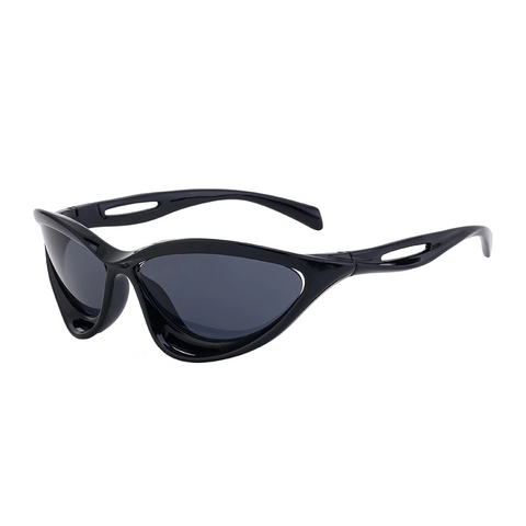 Sportliche Y2K Cat-Eye Sonnenbrille Damen Herren Wrap Around Mode Brille Polycarbonat Rahmen UV400 Outdoor Radfahren Radsport Brille