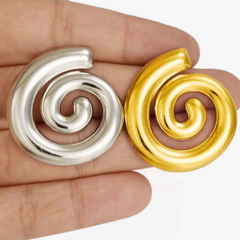 Geometric Spiral Snail Stud Earrings For Women 304 Stainless Steel Gold Silver Plated Minimalist Fashion Accessory Jewelry