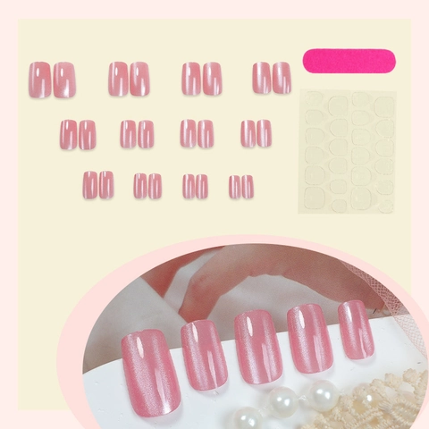 Glanzende Kattenoog Druknagels Plastic Gradiënt Glitter Modieus Elegant Manicure Decoratie Voor Vrouwen