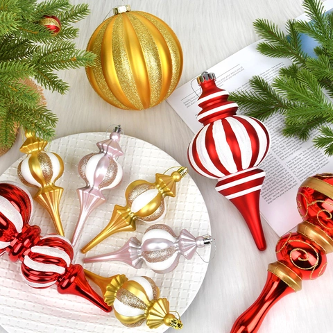 Ornamenti Appesi Albero Di Natale PVC Plastica Glitter Dipinto Puntale Cipolla Palla Pendenti Decorazione Casa Festa