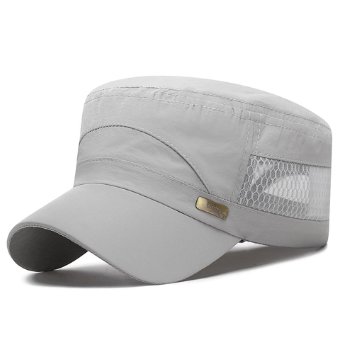 Casquette Cadet Homme Respirante Mesh Séchage Rapide Été Protection Solaire Chapeau Militaire Ajustable Extérieur