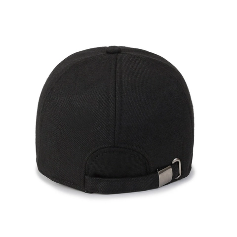 Men's Winter Baseball Cap With Ear Flaps Warm Woolen Blend Adjustable Outdoor Leisure Sport Hat Metal Plate