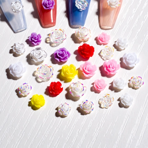 3D Resin Rose Nail Art Accessories Flower Nail Charms For DIY Manicure Decoration Japanese Style Sweet Floral Nail Ornaments