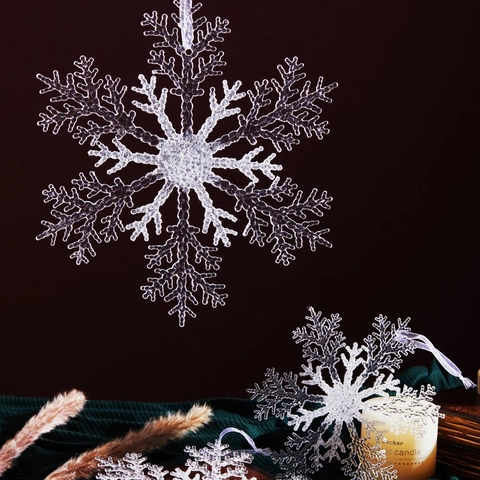 Decorazioni Appese Fiocco Di Neve Di Natale In Acrilico Trasparente Grandi Ornamenti Cristallo Di Ghiaccio Hotel Casa