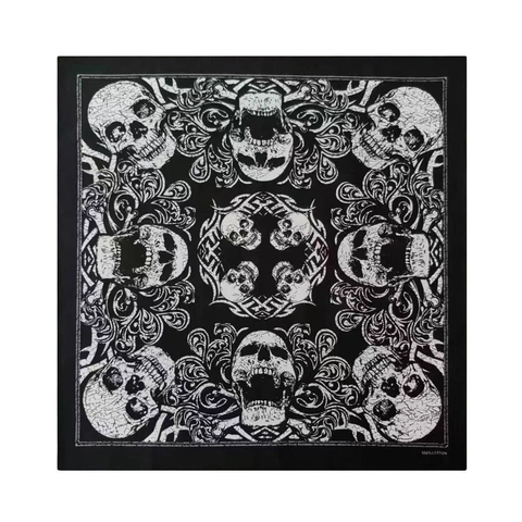 Bandana in Cotone 100 Per Cento Gotico Con Stampa Teschio Paisley Sciarpa Quadrata per Uomo Donna Ciclismo Escursionismo