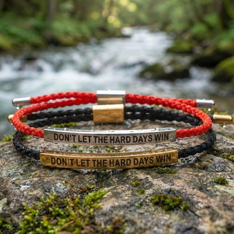 Inspirational Couple Bracelets Woven Rope Metal Bar Engraved Quote Adjustable Friendship Jewelry Gift