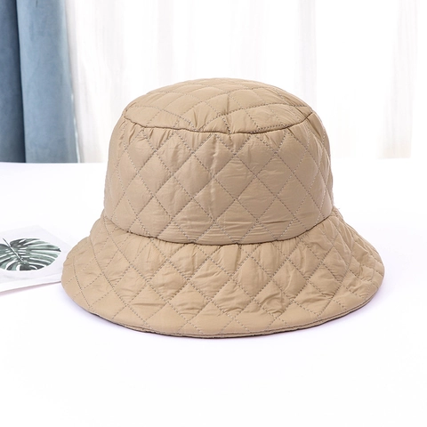 Cappello Alla Pescatora Trapuntato Inverno Caldo Antivento Imbottito Cotone Nylon Berretto Esterno Autunno Donne Uomini