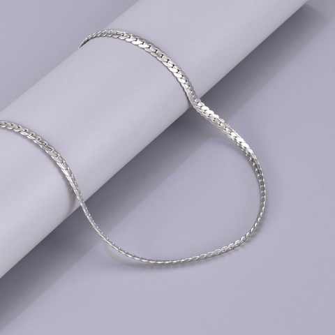 Collar Moderno de Acero de Titanio con Cadena de Hueso de Serpiente Plana para Mujer Hombre Hip Hop Street Style Joyería Pulida