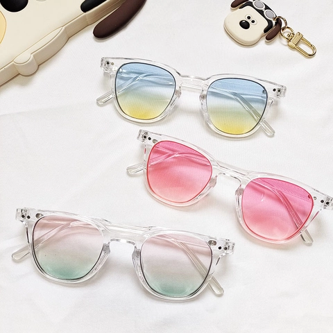 Kids Square Frame Sunglasses Colorful UV400 Protection PC Frame AC Lens Outdoor Fashion Eyewear For Boys Girls