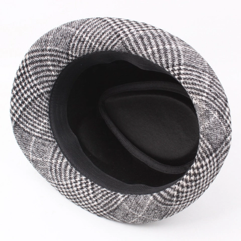 Cappello Fedora A Quadri Vintage Per Uomo Unisex Stile Britannico Cotone Poliestere Retro Jazz