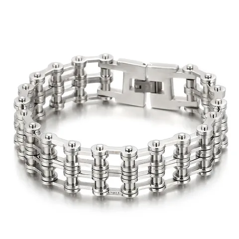 Bracciale A Catena Da Moto Pesante Acciaio Inossidabile 316L Gioielli Biker Punk Rock Stile Industriale Lucidato Per Uomo