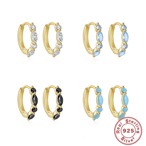 925 Sterling Zilveren Hoop Oorbellen Verguld Marquise Zirconia Sieraden Voor Dames Met 925 Sterling Zilveren Oorsteker