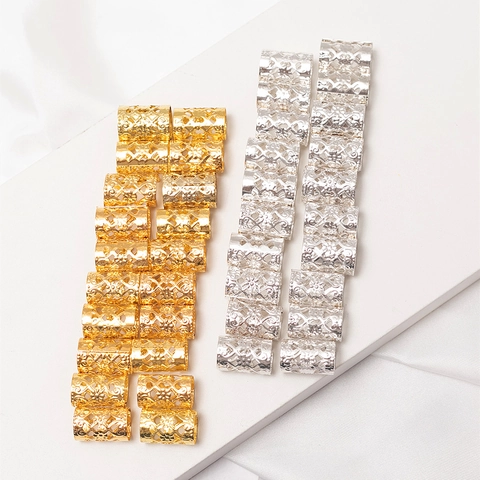 Hollow Carved Alloy Dreadlock Cuffs Hair Braid Rings Filigree Flower Accessories For Women Girls Braid Styling Gold Silver