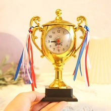 Creative Trophy Shape Alarm Clock For Kids Students Bedside Silent Quartz Desktop Clock Birthday Holiday Gift Home Decor