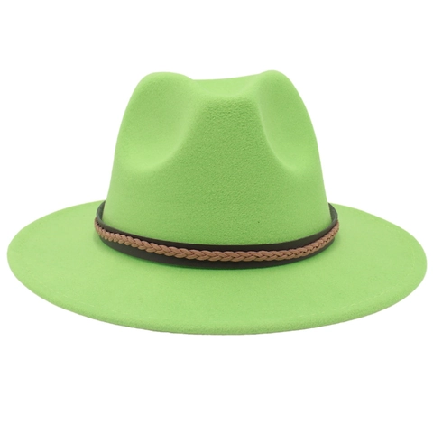 Classic Fedora Hat Cotton Polyester Wide Brim With Braided Band Vintage Jazz Style For Men Women Outdoors