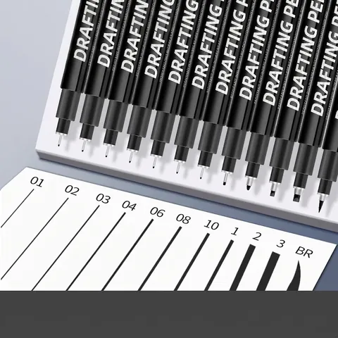 Bolígrafos De Dibujo Fineliner Impermeable Secado Rápido Tinta Negra Para Bocetos Dibujo Manga Suministros De Arte