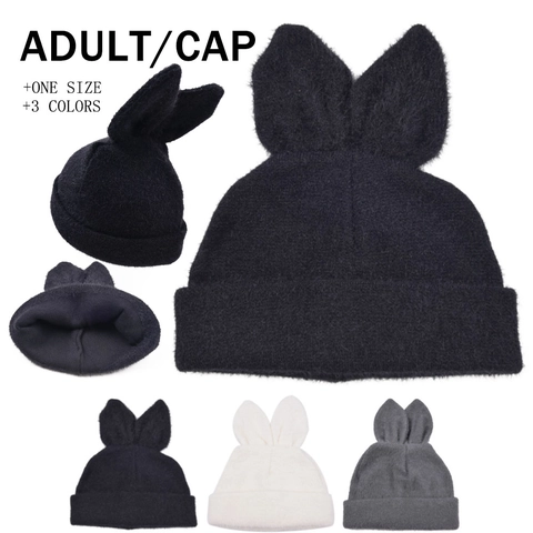 Süße Hasenohren Strickmütze Beanie Warm Plüsch Kunstpelz Dicke Winter Outdoor Kopfbedeckung Für Damen Teenager