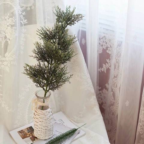 Kunstmatige Kerst Dennetakken PE Plastic Realistische Groene Cipresbladeren Voor Vaas Arrangement En DIY Decoratie