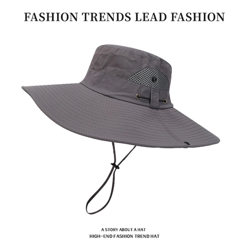 Chapeau De Soleil Extérieur Bob Pour Hommes Femmes Imperméable Séchage Rapide Bord Large Respirant Randonnée Pêche