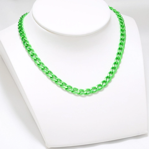 Hip Hop Stainless Steel Cuban Link Necklace For Women Colorful Electrophoresis Street Style Niche Jewelry Neck Chain Gift