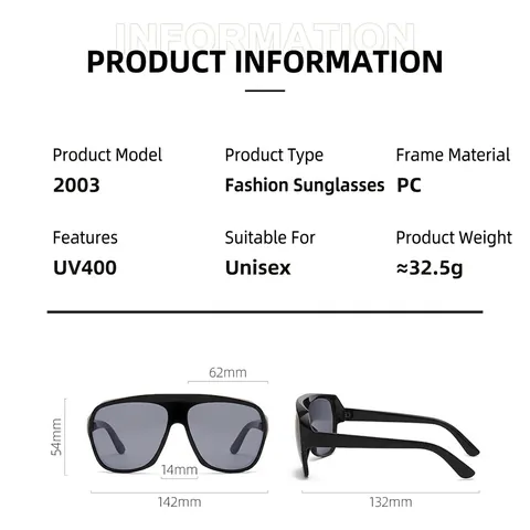 Oversized Square Sunglasses UV400 Protection PC Frame AC Lens Retro Fashion Flat Top Vintage Eyewear Women Men Unisex