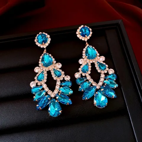 Orecchini A Nappa A Goccia Con Perno In Argento 925 Rame Strass Elegante Stile Lusso Francese Per Donne