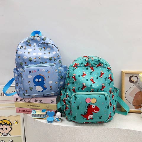 Cartoon Children Backpack Waterproof Nylon Dinosaur Unicorn Print School Bag For Kindergarten Toddler Boys And Girls