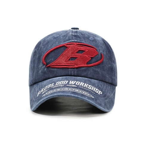Cappello Da Baseball Cotone Lavato Vintage Ricamo Lettera B Regolabile Visiera Curva Cappello Sole Esterno Casual