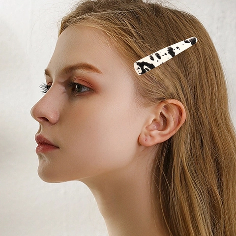Hair Clips Vintage Leather Pattern Leopard Cow Zebra Metal Barrette Simple Retro Styling Accessories For Women Girls