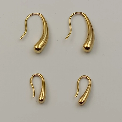 Minimalist Water Drop Earrings Stainless Steel Smooth Teardrop For Women High Polish Liquid Metal Aesthetic Jewelry
