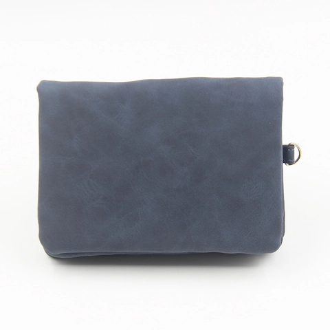 Women Short Wallet PU Leather Retro Foldable Zipper Card Holder Coin Purse With Leaf Charm Wristlet Strap