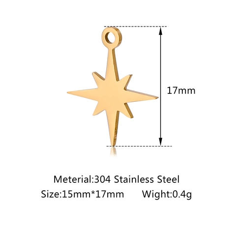 Ciondoli Stella Acciaio Inossidabile 304 Esagramma Ottagramma Accessori Per Creazione Gioielli DIY Minimalista