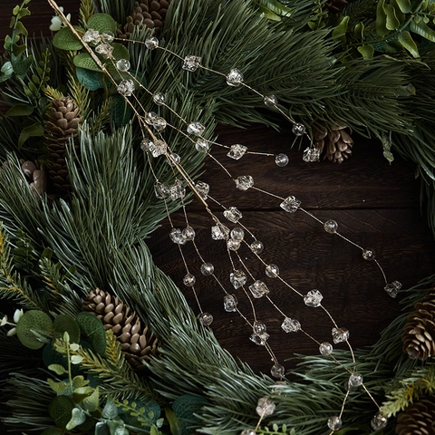 Ornamenti Natalizi Appesi Rami Decorativi Di Ghiacciolo Acrilico Trasparente Cristallo Spirale Sfaccettatura Arredo Invernale