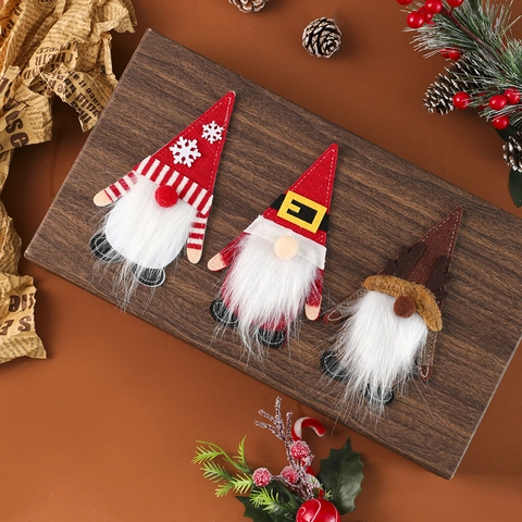 Porte-Couverts De Gnome De Noël En Feutre Fausse Fourrure Pochettes À Argenterie Décoration De Table De Fête Couvre-Couteaux Et Fourchettes