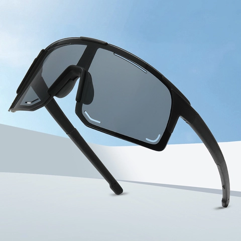 Sport Zonnebril PC Montuur Uit Eén Stuk Groot Schild Lens UV400 Bescherming Winddicht Voor Fietsen Hardlopen Unisex
