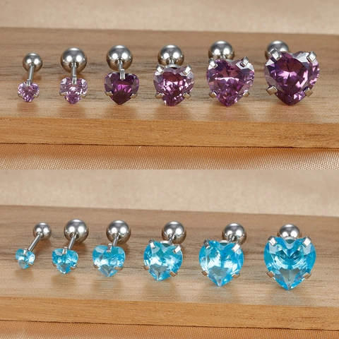 Edelstahl Herzform Strass Ohrstecker Für Damen Piercing Schmuck Mehrfarbige Dopamin Trend Ohrringe Geschenk
