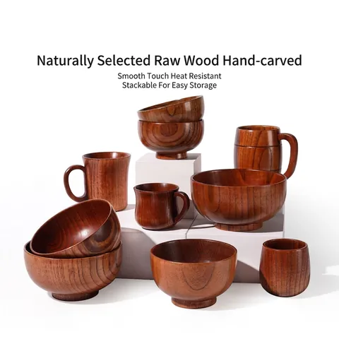 Yfjy Tazza D'acqua In Legno Di Giuggiola Giapponese Retro Tazza Da Birra Tazza Da Tè Tazza In Legno Massiccio Retro Per La Casa