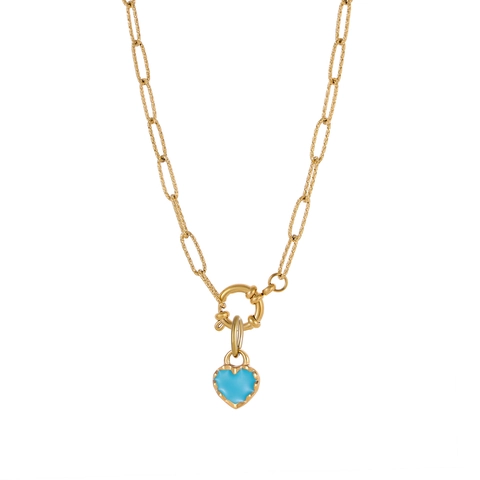 Collana Con Ciondolo A Cuore In Acciaio Inossidabile Smalto Colorato Accessorio Gioielli DIY Per Donne