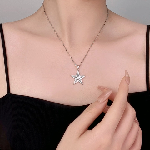 Sierlijke Hanger Ketting Dames Roestvrijstalen Ketting Koper Zirkoon Fonkelende Minimalistische Sieraden Elegant Cadeau