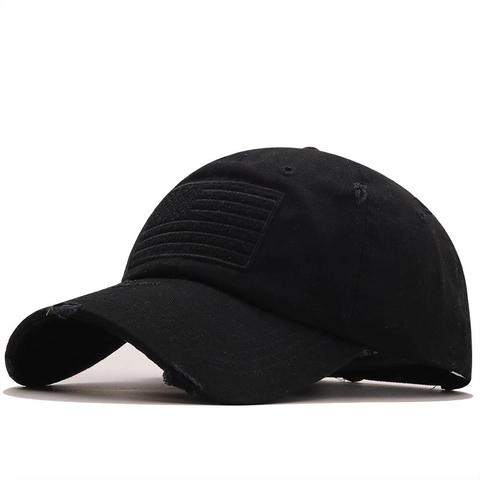 Cappello Da Baseball Distressed Cotone Camouflage Toppa Bandiera USA Regolabile Berretto Da Sole Outdoor