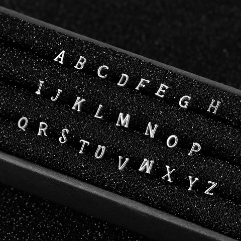 S925 Sterling Silver Initial Letter Nose Stud Minimalist Tiny Body Piercing Jewelry For Women