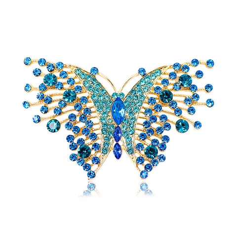 Spilla A Farfalla Vintage Lega Rhinestone Cavo Colorato Intarsiato Spilla Da Corsage Per Donne Accessorio Gioielli Di Moda Elegante
