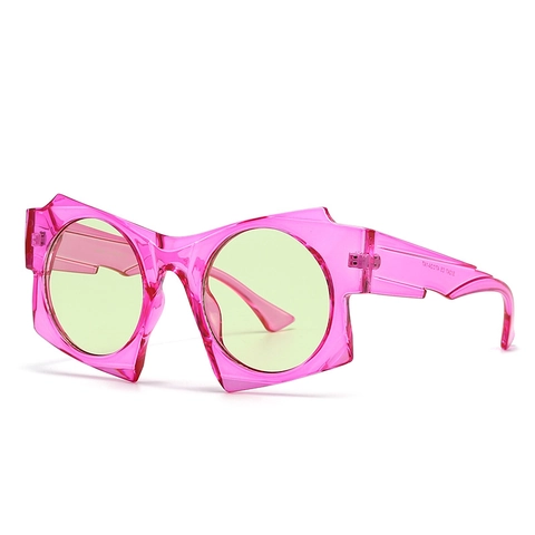 Occhiali da Sole Geometrici all'Avanguardia per Uomo Donna Montatura in PC Protezione UV400 Forma Irregolare Futuristica Accessorio Moda Street Style