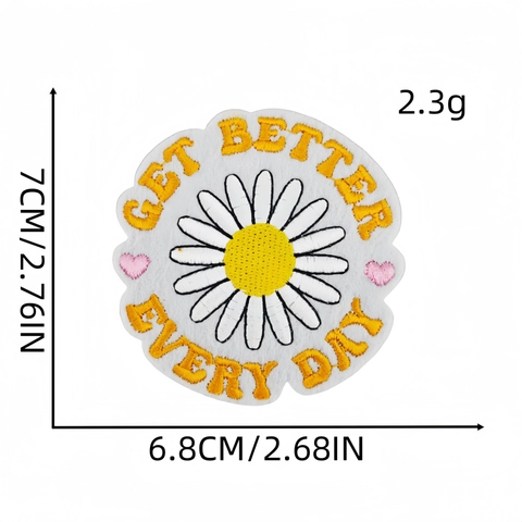 Embroidered Patches Floral Letter Iron On Cloth Appliques DIY Clothing Decoration Repair For Backpack Jackets Hats Phrases
